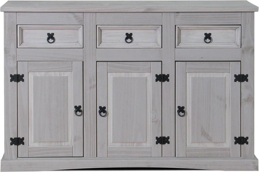 Hioshop New Mexico dressoir 132 cm breed grijs.