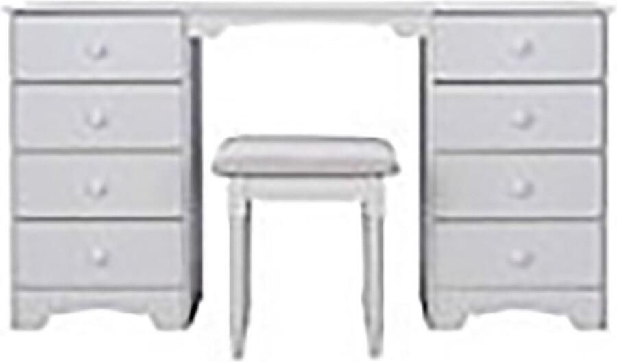 Hioshop Nilon kaptafel incl. kruk 8 laden wit