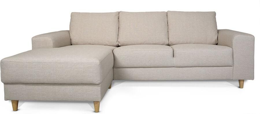 Hioshop Nordic bank met chaise longue links gericht licht beige