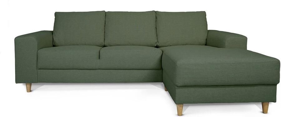 Hioshop Nordic bank met chaise longue rechts gericht groen