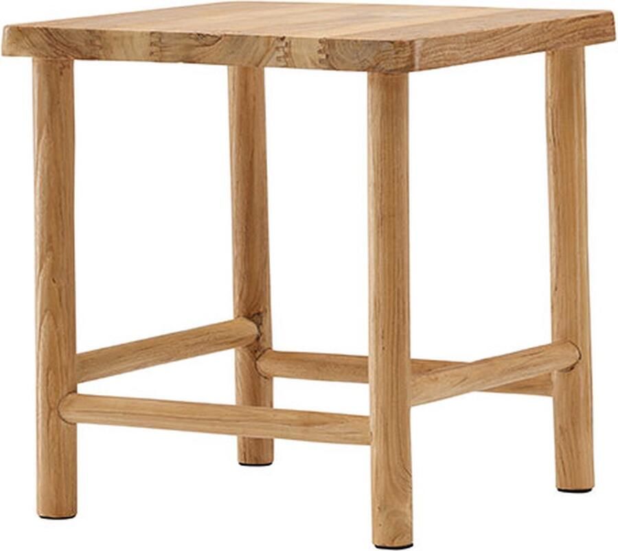Nohr Krukje Bijzettafel Santino Teakhout 42 x 42cm Naturel Vierkant