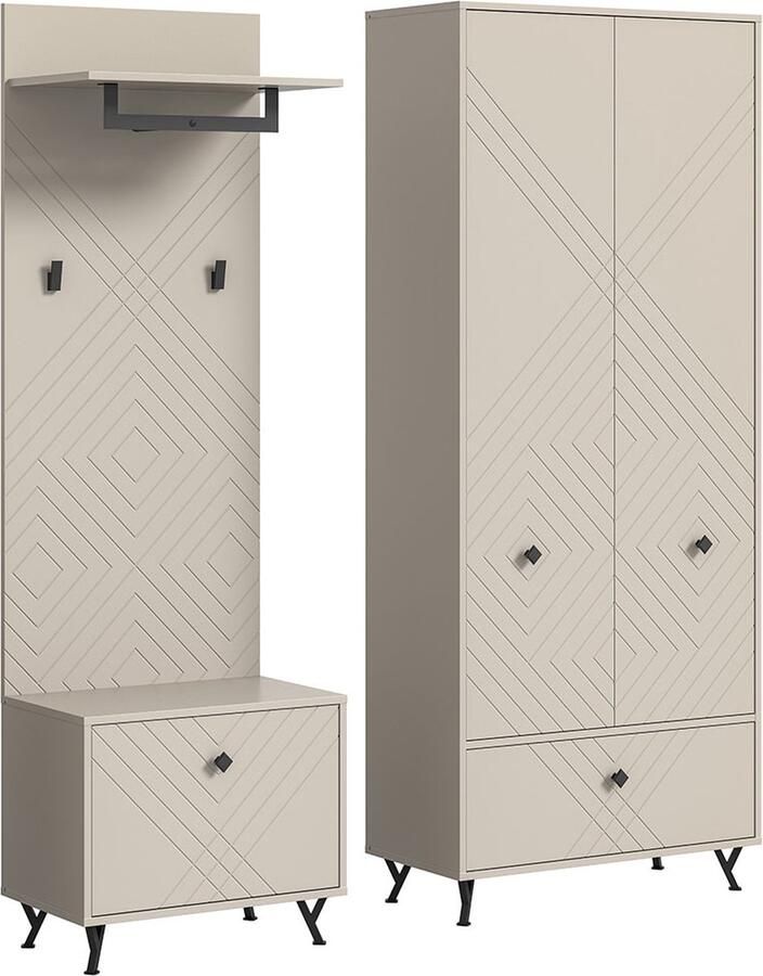 Hioshop Notes garderobe opstelling mat beige