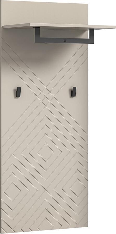 Hioshop Notes kapstok 2 haken 1 plank mat beige