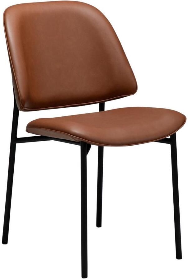 Hioshop Ohmy eetkamerstoel PU-kunstleer cognackleurig