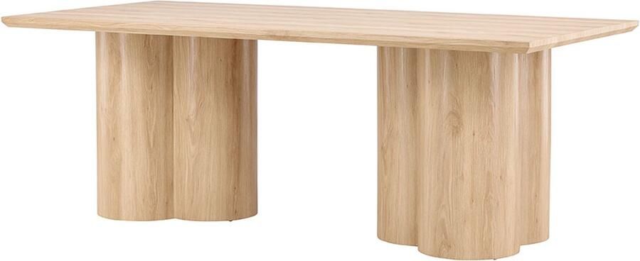 Hioshop Olivia eetkamertafel 100x210 cm whitewash.