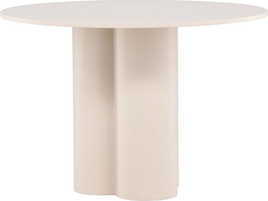 Hioshop Olivia eetkamertafel Ø110 cm beige