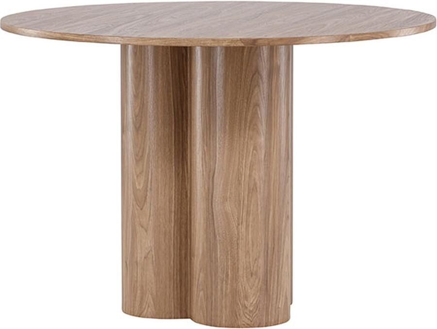 Hioshop Olivia eetkamertafel Ø110 cm mocca.