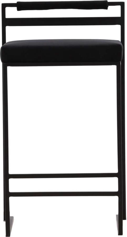 Hioshop 2 x Opelika barstoel velours zwart.