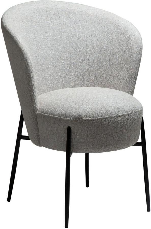 Hioshop Orbit eetkamerstoel bouclé lichtgrijs