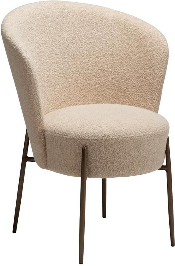 Hioshop Orbit eetkamerstoel bouclé offwhite