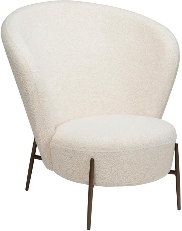 Hioshop Orbit fauteuil bouclé wit