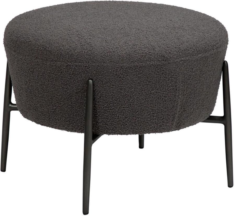 Hioshop Orbit poef bouclé grijs