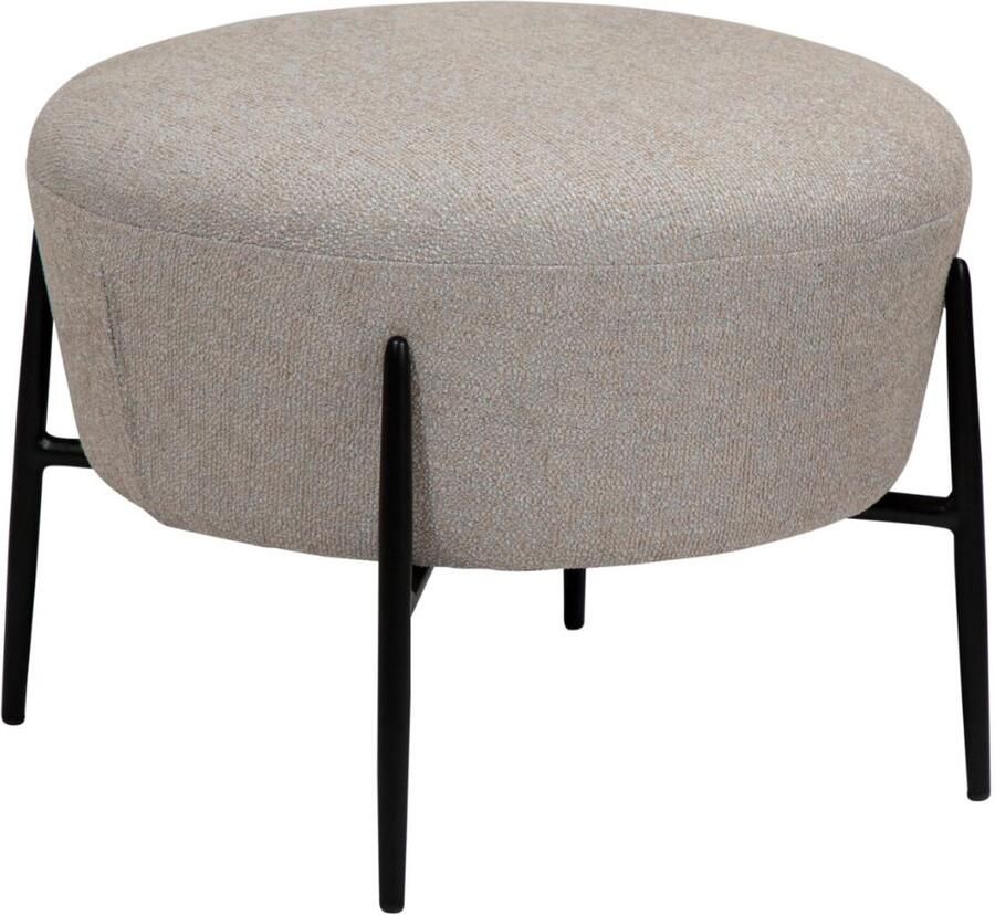 Hioshop Orbit poef bouclé lichtgrijs