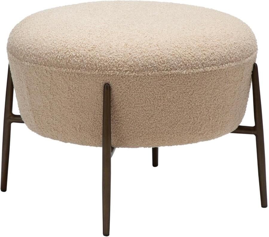 Hioshop Orbit poef bouclé offwhite