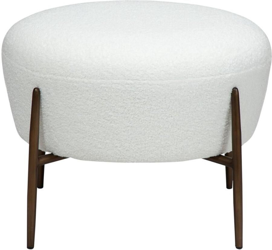 Hioshop Orbit poef bouclé wit