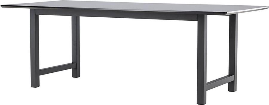 Hioshop Oslo eetkamertafel 100x220cm zwart.