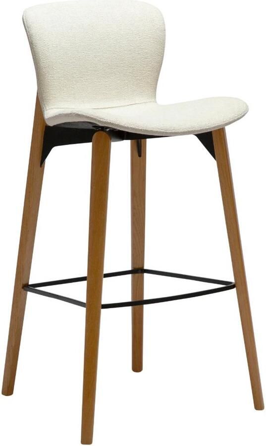 Hioshop Paragon barstoel bouclé wit