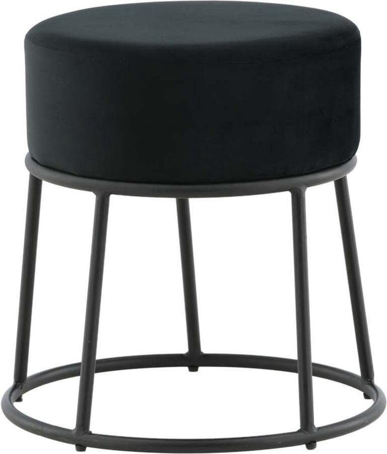 Venture Home Petra Hocker | Poef ⌀45 5 Zwart