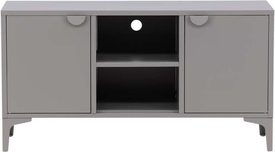Hioshop Piring TV-meubel 2 deuren 1 plank lichtgrijs.