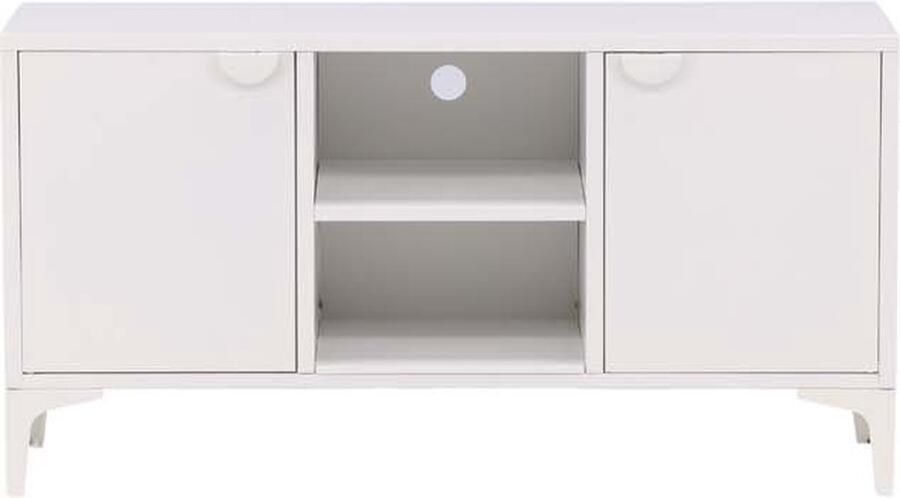 Hioshop Piring TV-meubel 2 deuren 1 plank wit.
