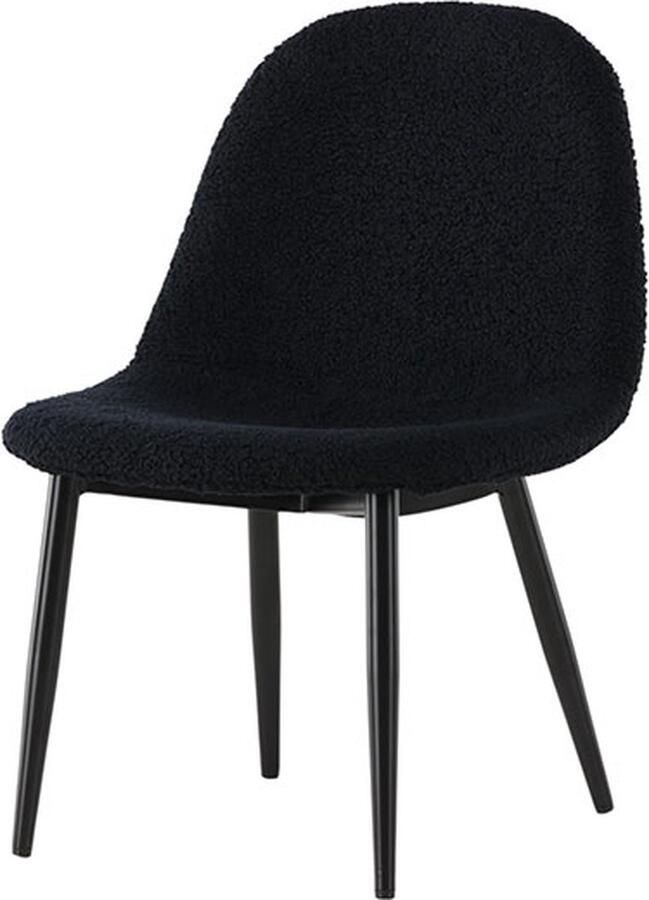 Hioshop 2 x Polar eetkamerstoel teddy voor kinderen zwart.