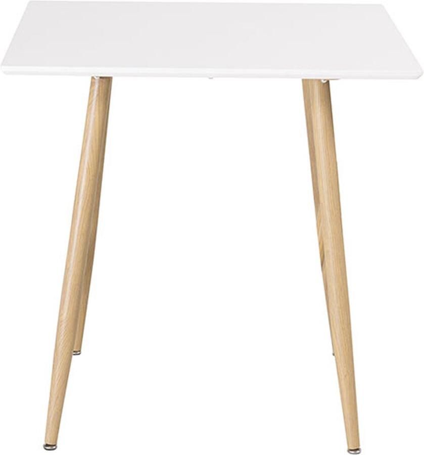 Hioshop Polar eetkamertafel 80x80 cm wit.