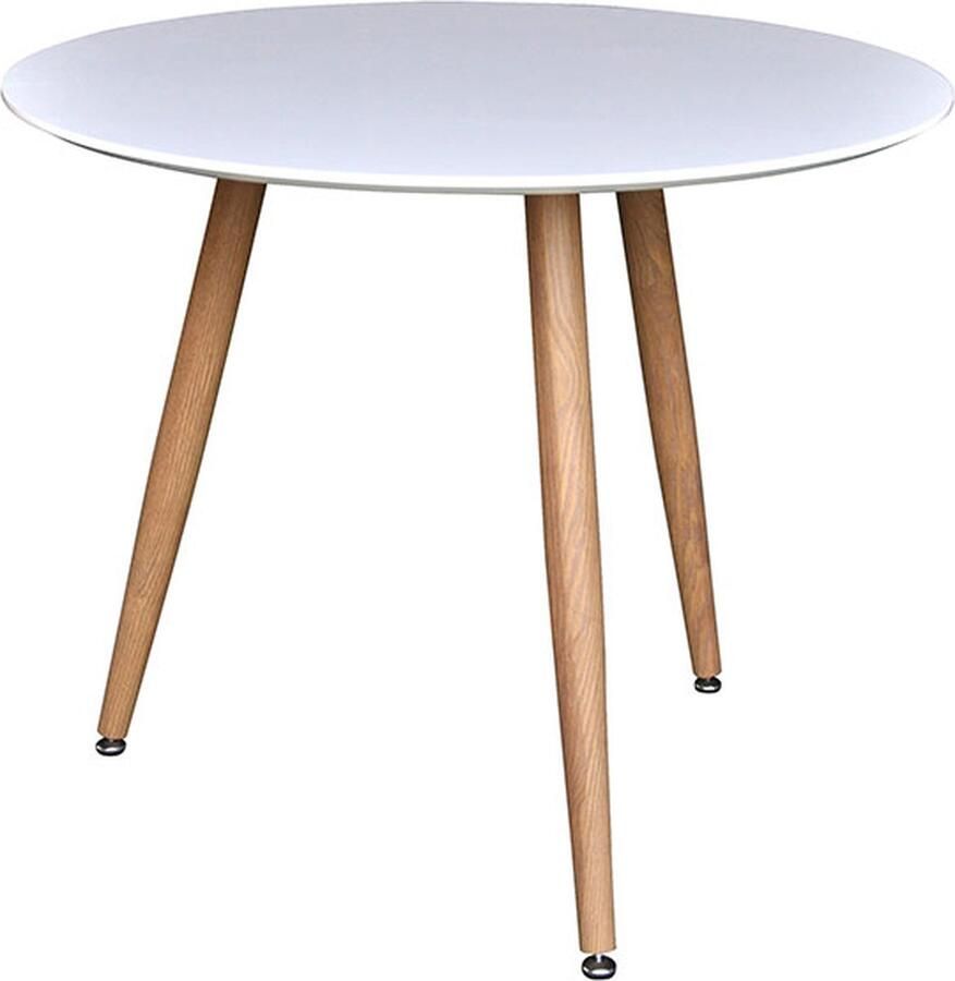 Hioshop Polar eetkamertafel Ø90 cm wit.