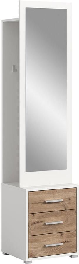 Hioshop Polo garderobe opstelling 45x190cm wit eik decor