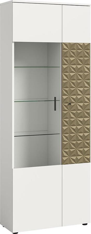 Hioshop Prisma vitrinekast 2 deuren wit