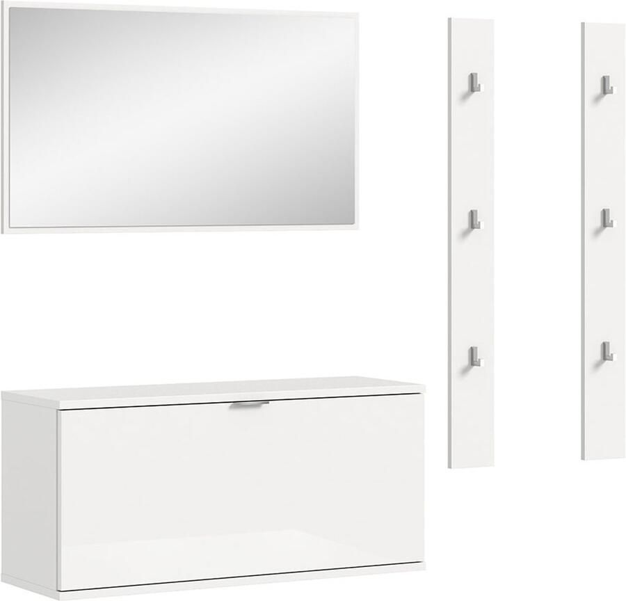 Hioshop ProjektX garderobe opstelling 3 delen wit hoogglans - Foto 4