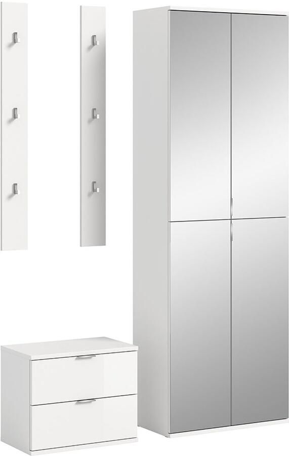 Hioshop ProjektX garderobe opstelling 4 delen wit hoogglans - Foto 2