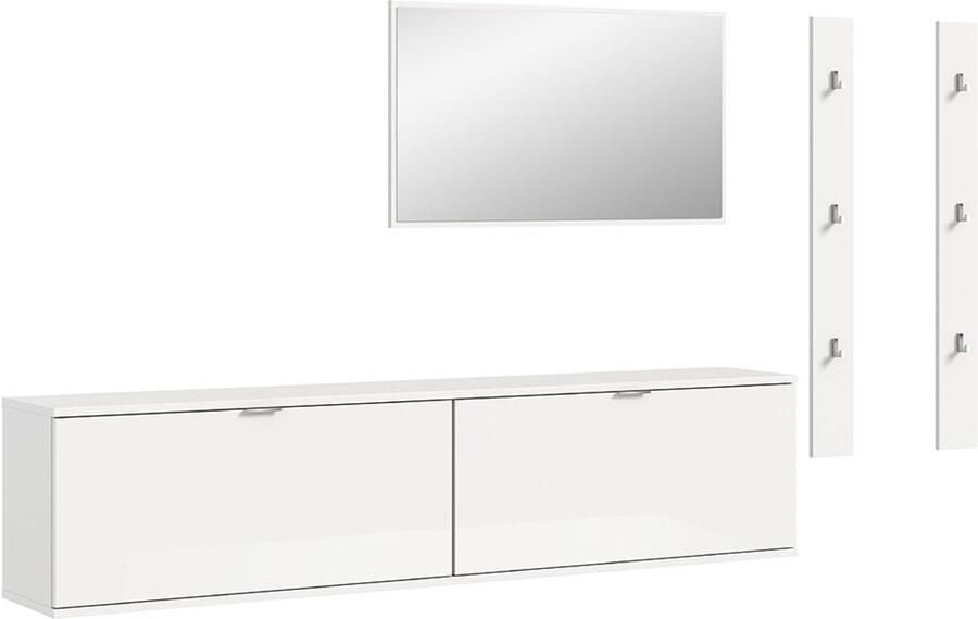 Hioshop ProjektX garderobe opstelling 4 delen wit hoogglans - Foto 3