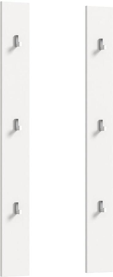 Hioshop ProjektX kapstok set van 2 met 6 haken wit hoogglans