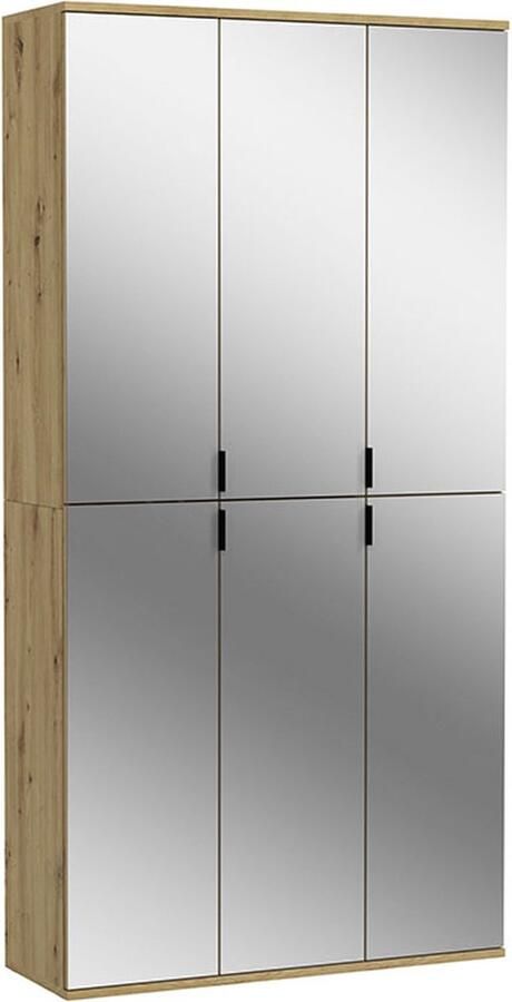 Hioshop ProjektX kledingkast 4+2 deuren 6 deuren spiegel