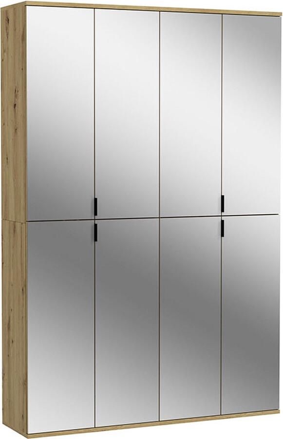 Hioshop ProjektX kledingkast 4+4 deuren 8 deuren spiegel
