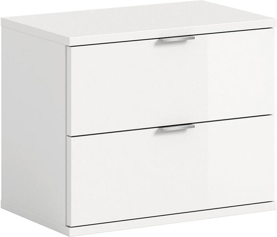 Hioshop ProjektX schoenenkast bank 2 laden wit hoogglans