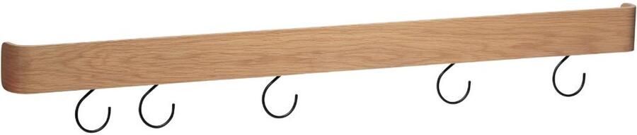 Hioshop Protopia wandplank met haken 9 haken fineer eik