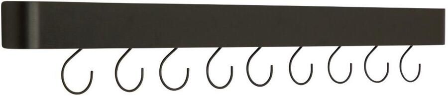 Hioshop Protopia wandplank met haken 9 haken fineer essen zwart
