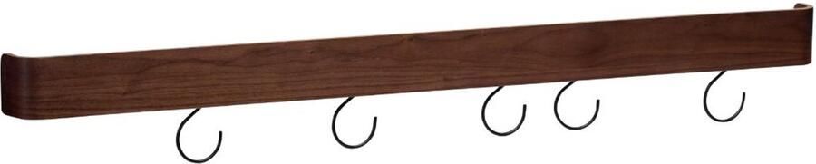 Hioshop Protopia wandplank met haken 9 haken fineer walnoot