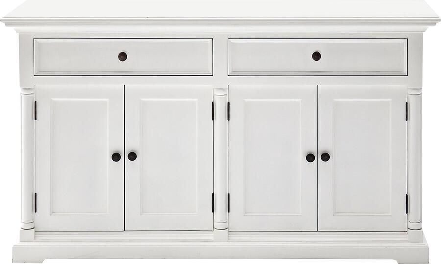 Hioshop Provence dressoir met 4 deuren en 2 laden wit.