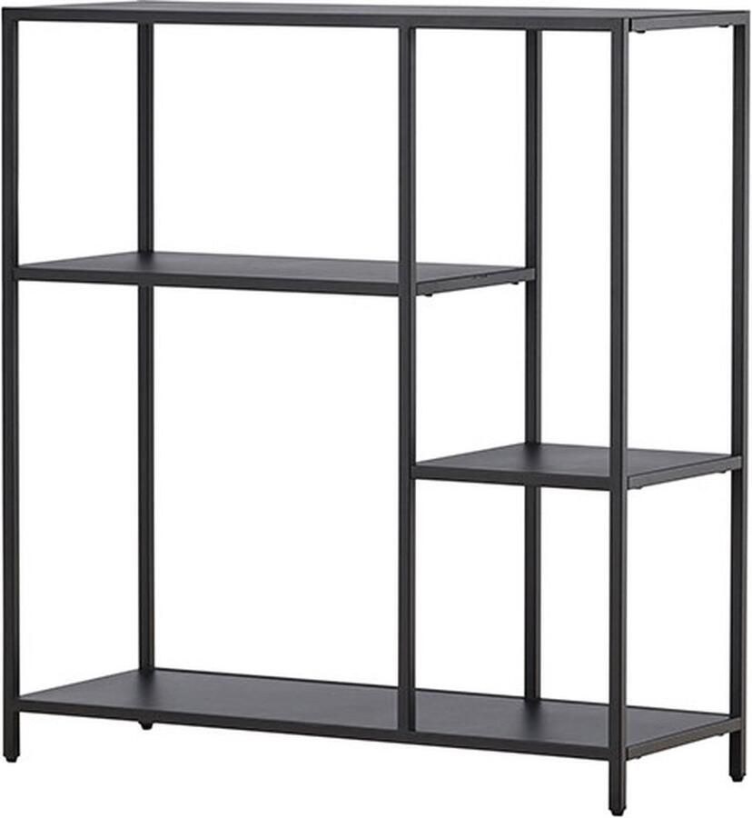 Hioshop Puno wandkast 4 planken zwart.