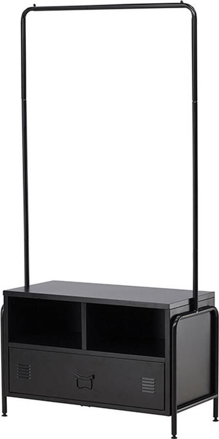 Hioshop Quito kapstok 1 lade 2 planken zwart