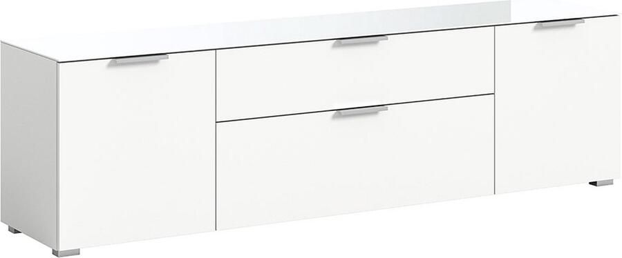Hioshop Ray TV-meubel 1 lade 2 deuren 1 klepdeur wit