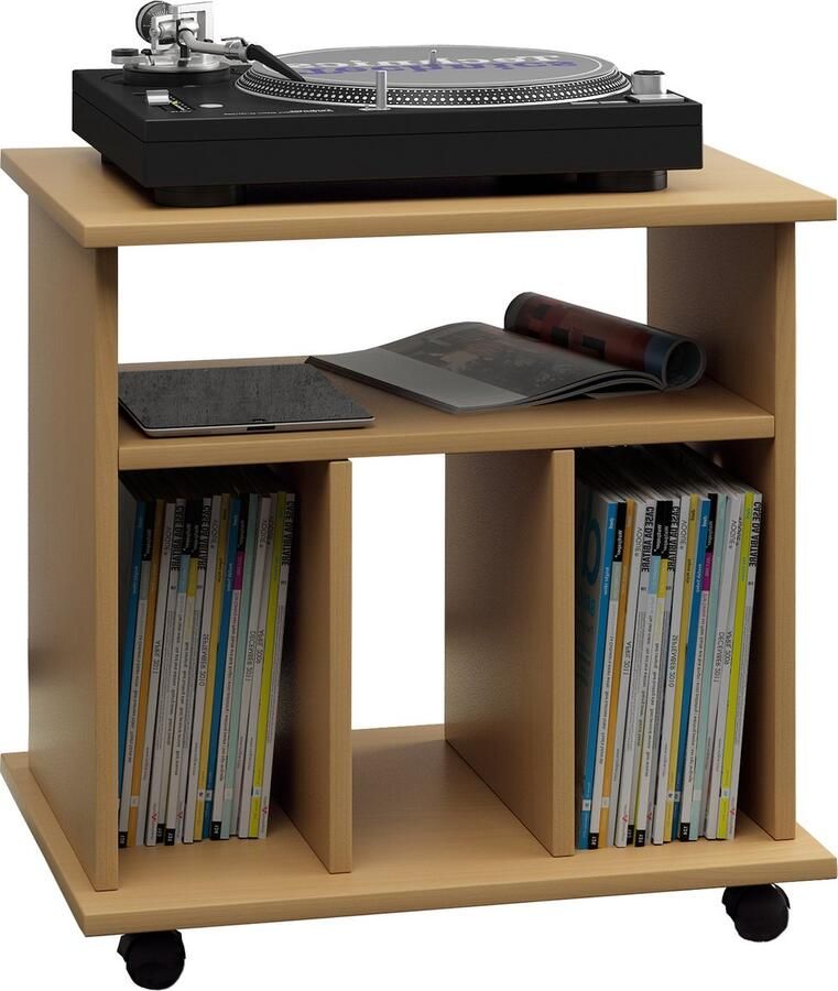 Hioshop Retal wandkast retro voor LP-platenrek 4 plankenBeuken decor.