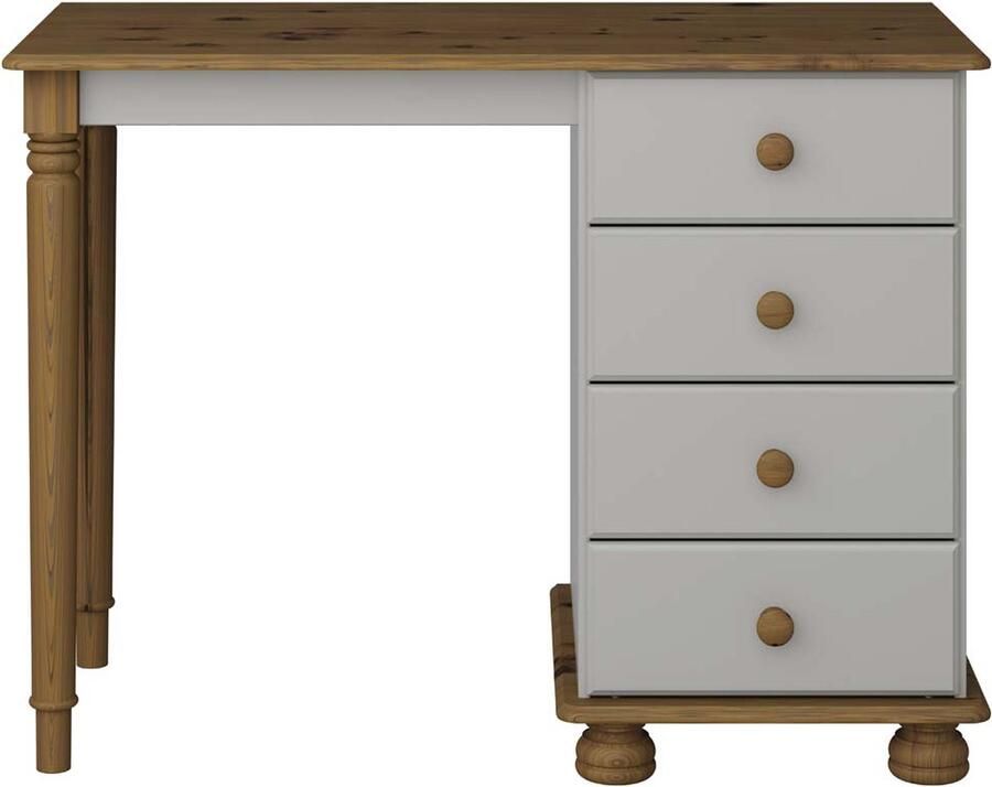 Hioshop Richmond kaptafel 4 laden bruin grijs.