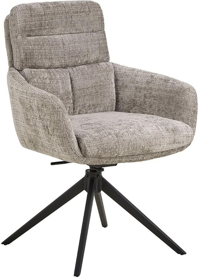 Hioshop Roger eetkamerstoel met armleuning grijs