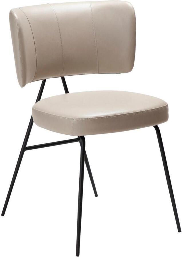 Hioshop Roost eetkamerstoel PU-kunstleer lichtgrijs