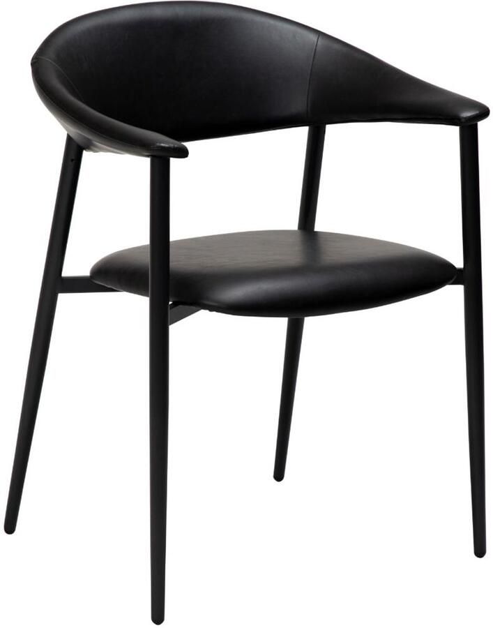 Hioshop Rover eetkamerstoel met armleuningen PU-kunstleer zwart