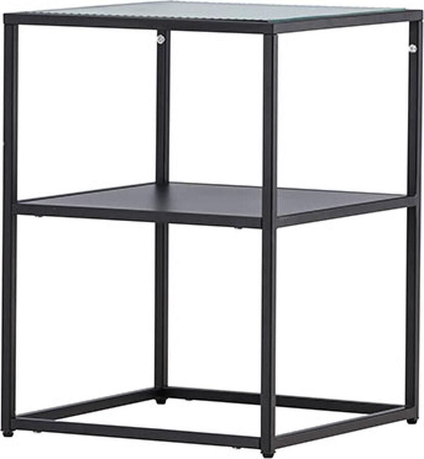 Nohr Bijzettafel Ebonie Glas 40 x 40cm Zwart Vierkant