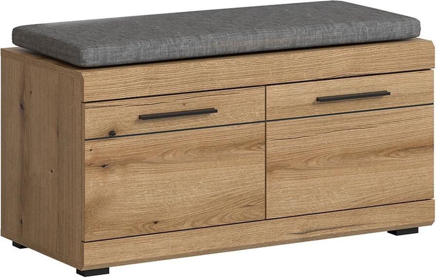 Hioshop Scout bank incl. kussen 2 deuren eik decor